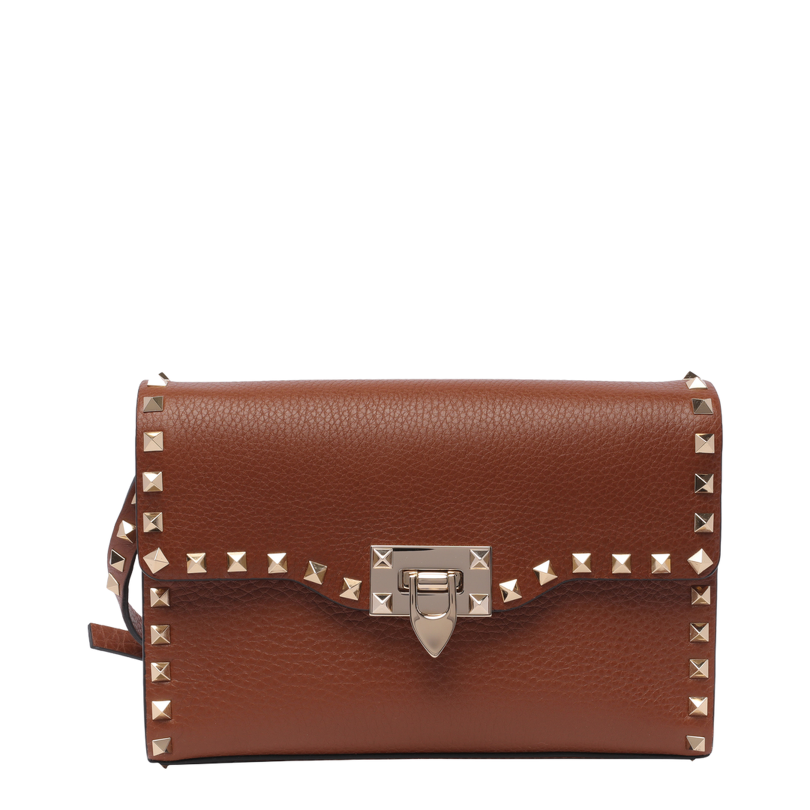 Brown Small Rockstud Crossbody Bag
