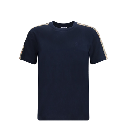 MAYFEYR - Burberry - Short-Sleeved T-Shirt With A Single Check Stripe On Both Shoulders - 8123257