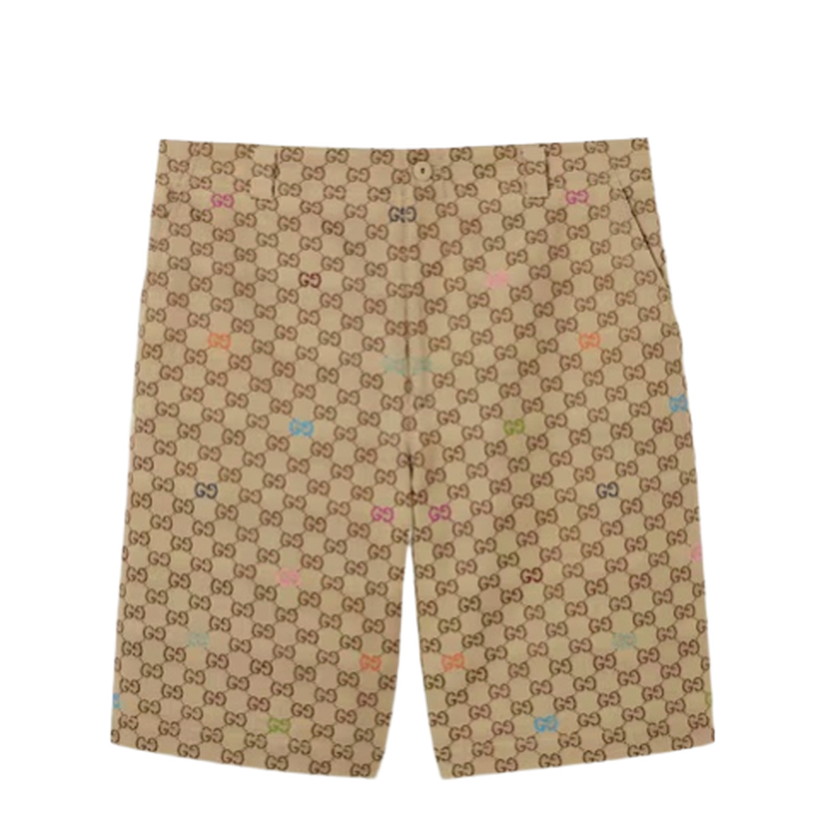 Canvas Shorts in Camel and Dark Brown