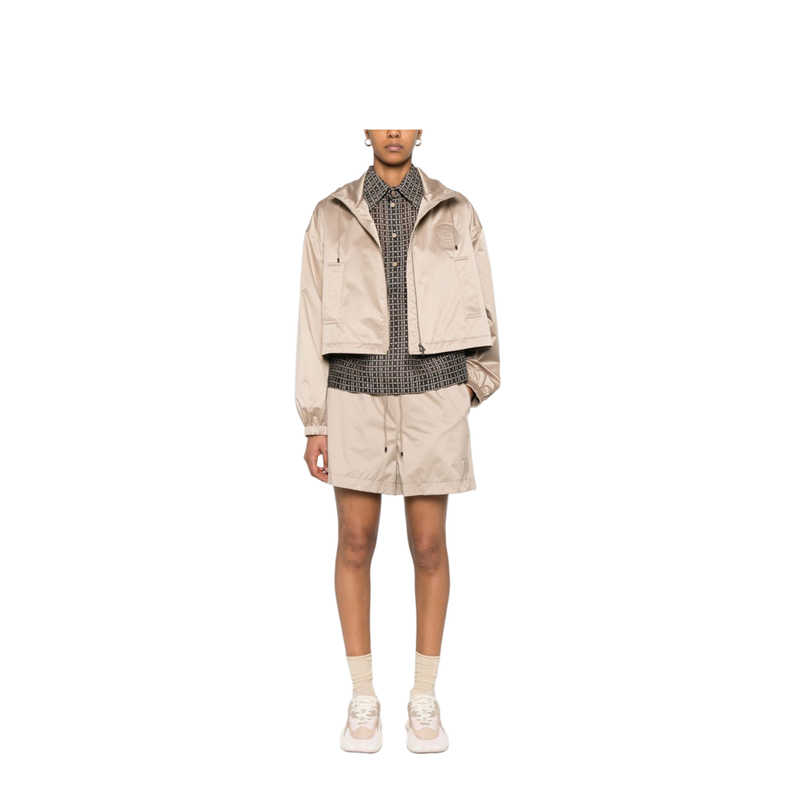 Cropped Windbreaker Jacket