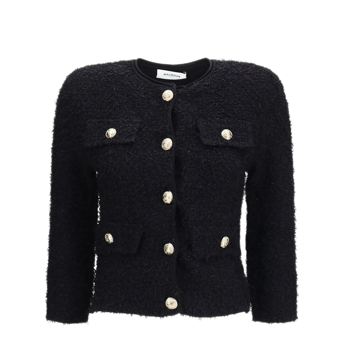 Double Breasted Tweed Cropped Jacket