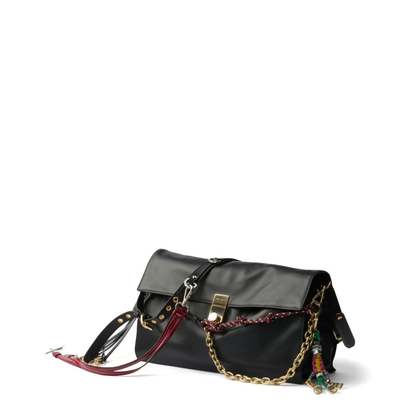 Large Calfskin Shoulder Bag - Black
