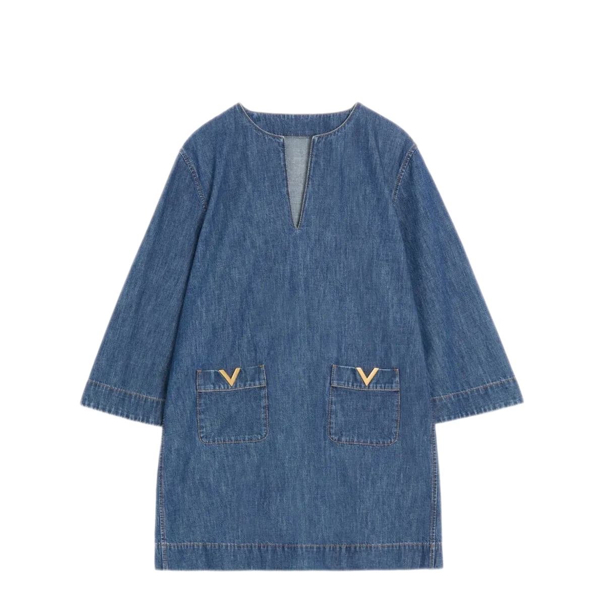 Vlogo Signature Denim Short Dress