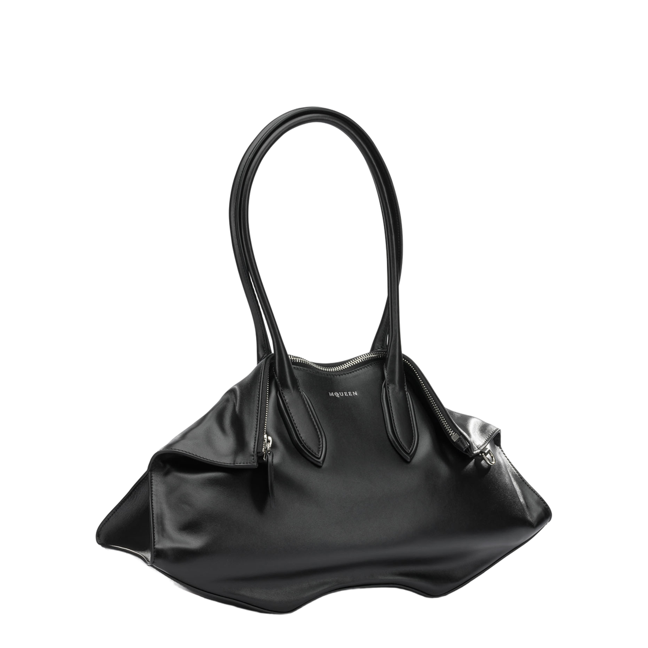 Manta Bag Medium Calf Leather Shoulder Bag - Black