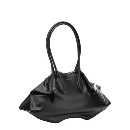 Manta Bag Medium Calf Leather Shoulder Bag - Black