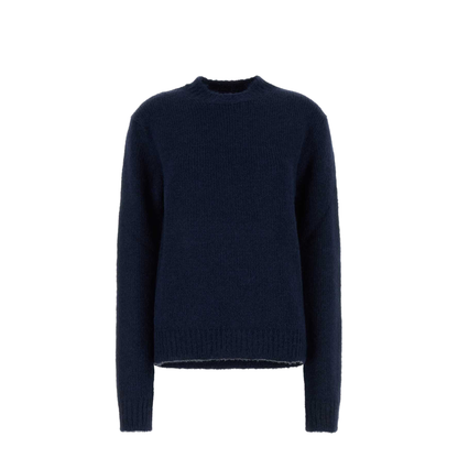 Navy Blue Alpaca Blend Oversize Sweater