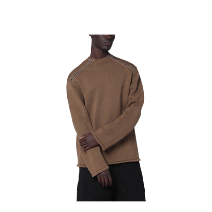 Shoulder-Zip Detail Sweater