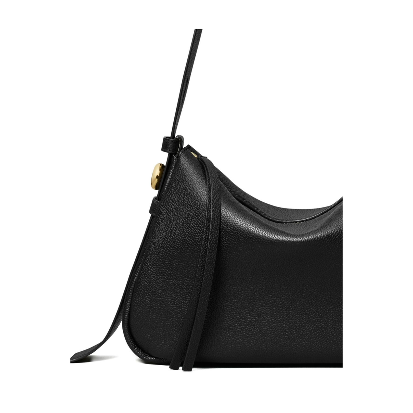 Romy Leather Shoulder Bag in Black