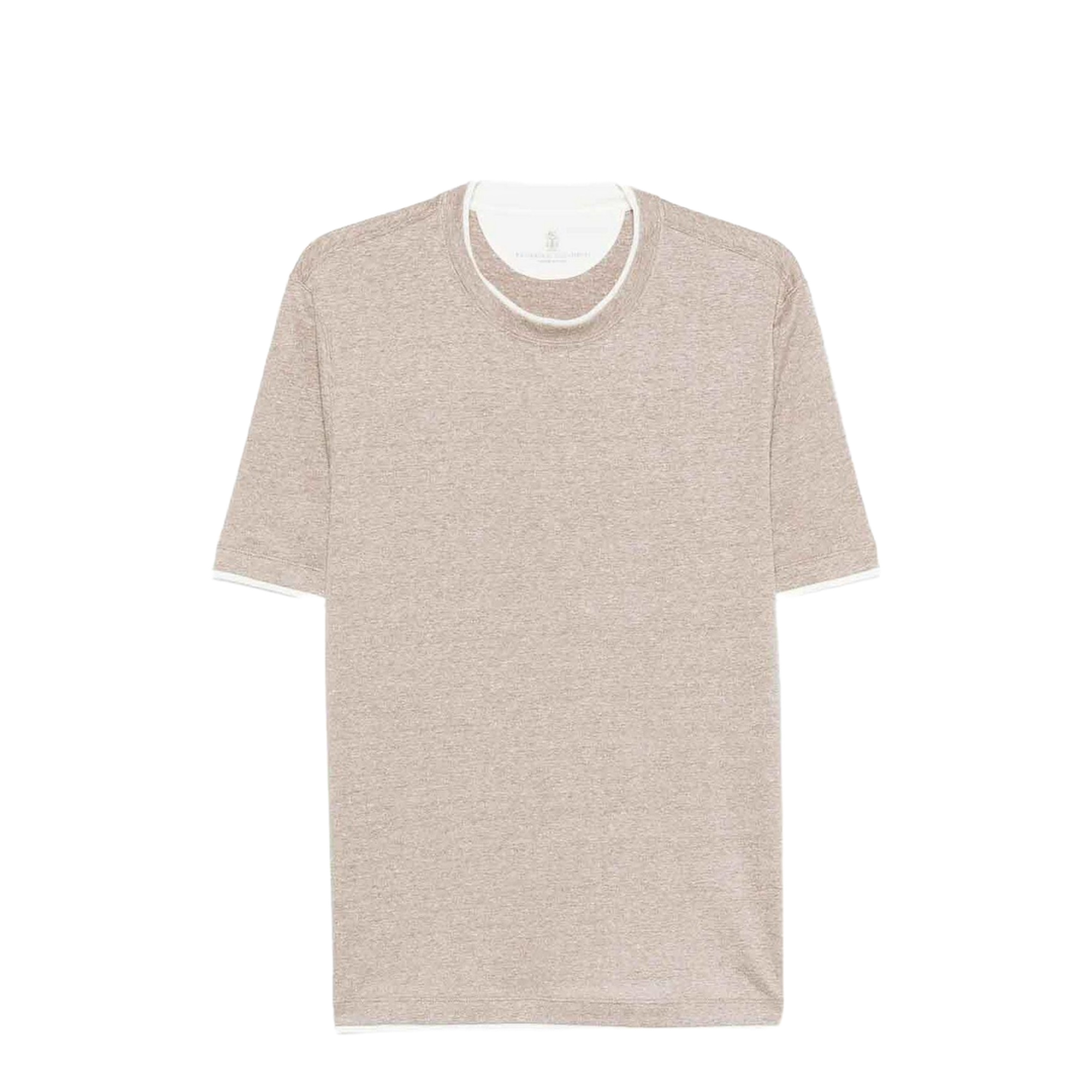 Linen Blend Contrast Hem T-Shirt