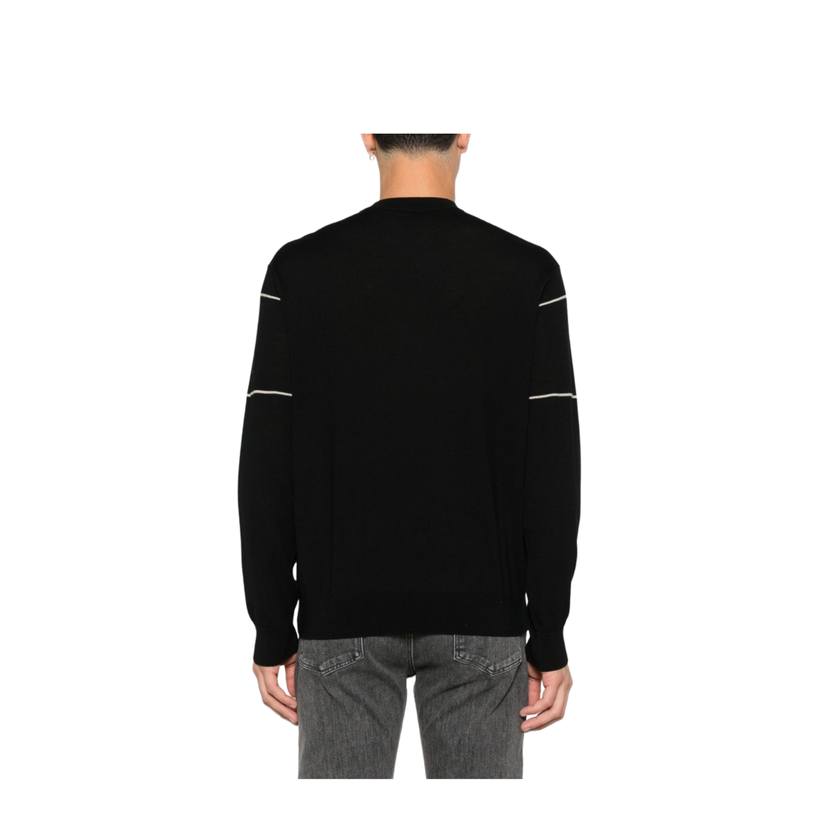Virgin-Wool Jumper with Jacquard Logo