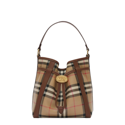 Mini Check Mini Canvas Bucket Bag - Archive Beige