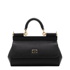 Sicily Small Calf Leather Top-Handle Bag - Nero