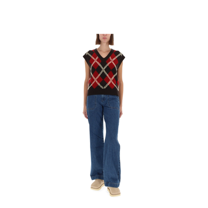 MAYFEYR - Guest In Residence - Argyle Vest - W34427AHBURNTCOCOACOMBO