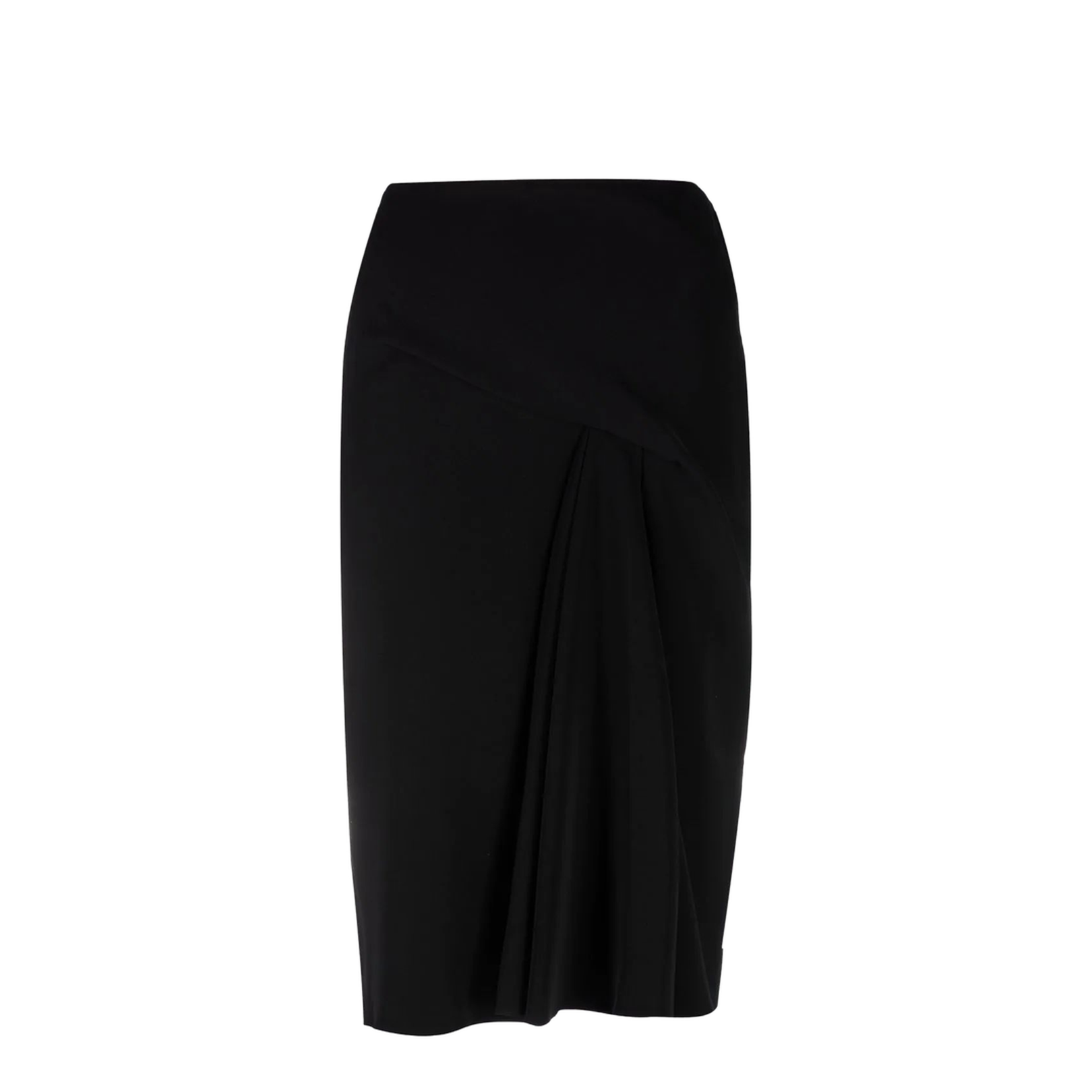 Chic Midi Skirt With Side Zip Closure In Black