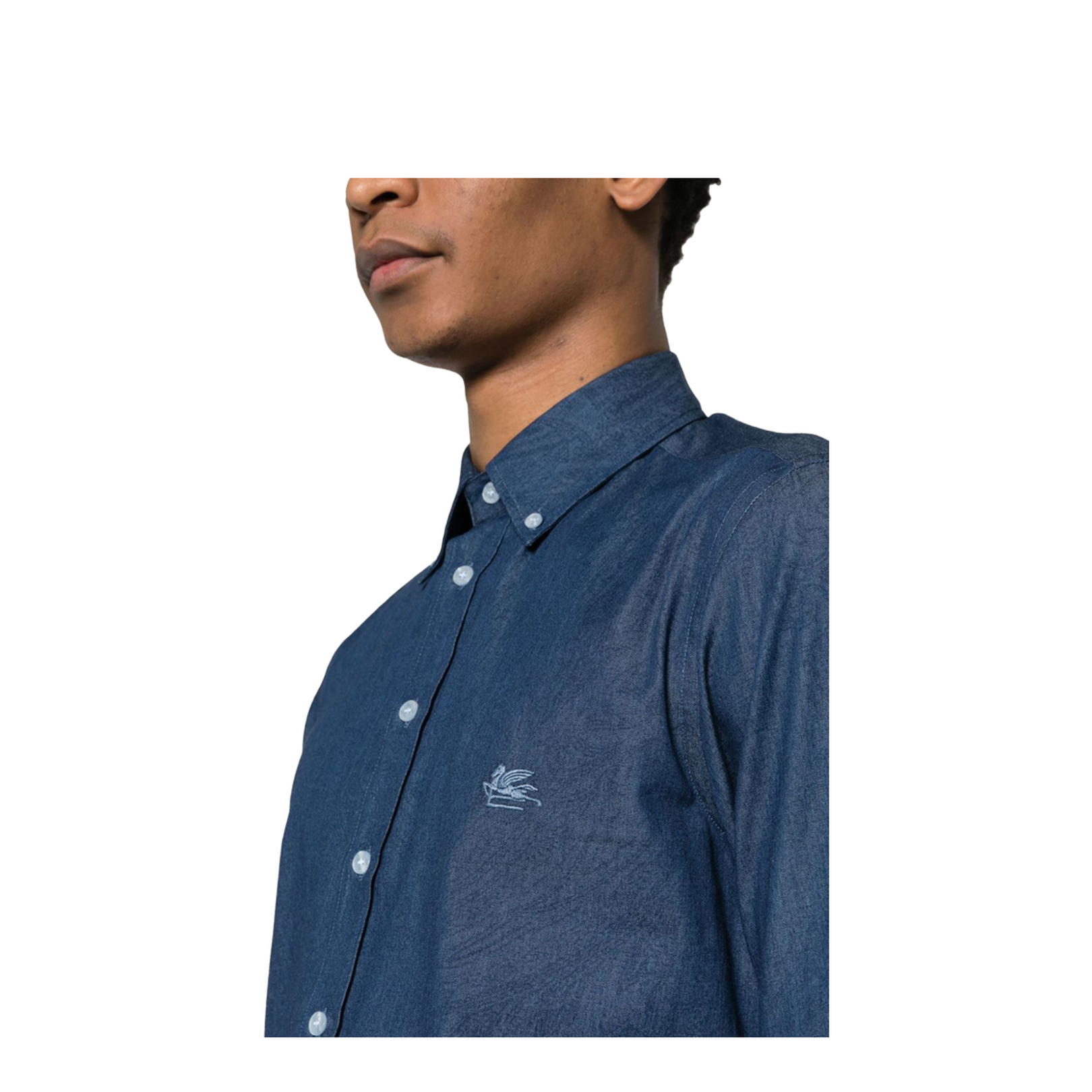 Indigo Blue Cotton Paisley Print Shirt
