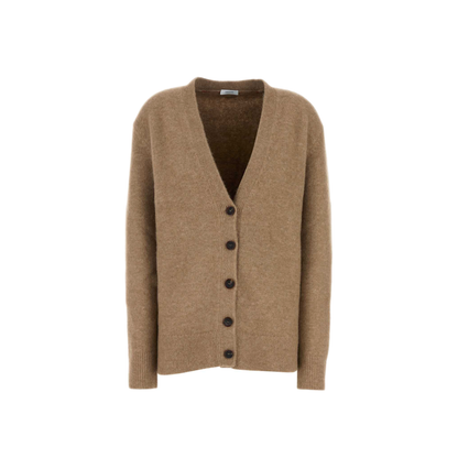 MAYFEYR - Ferragamo - Camel V Neck Cardigan - 112892777622NUDE