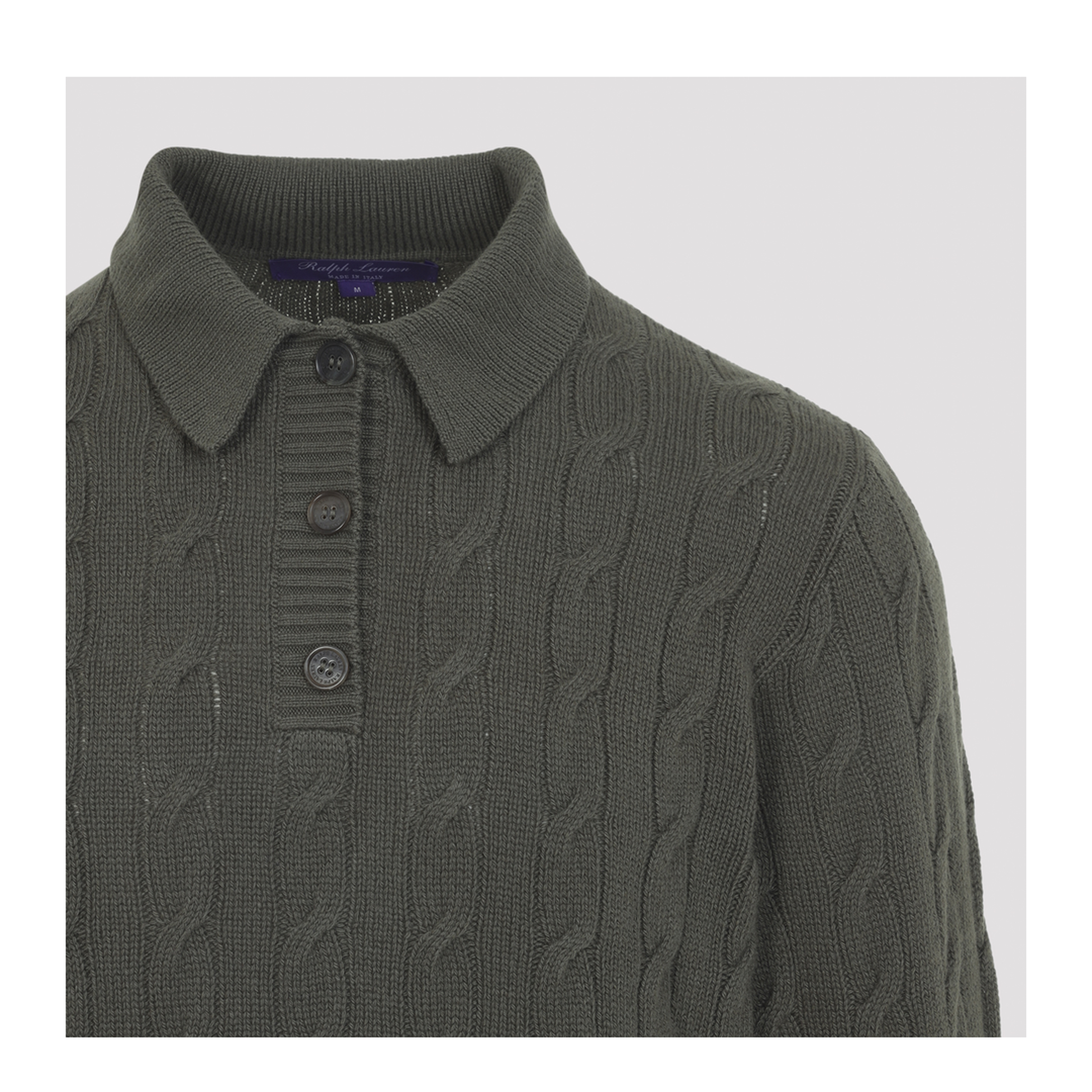MAYFEYR - RALPH LAUREN COLLECTION - Cypress Cable Knit Polo Sweater - 290P21569001CYPRESS