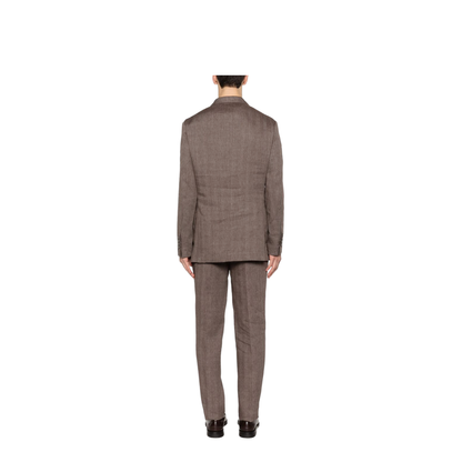 Double-Breasted Leisure Suit - Brown