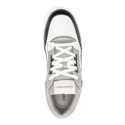 Leather and Mesh Sneakers with Contrasting Details