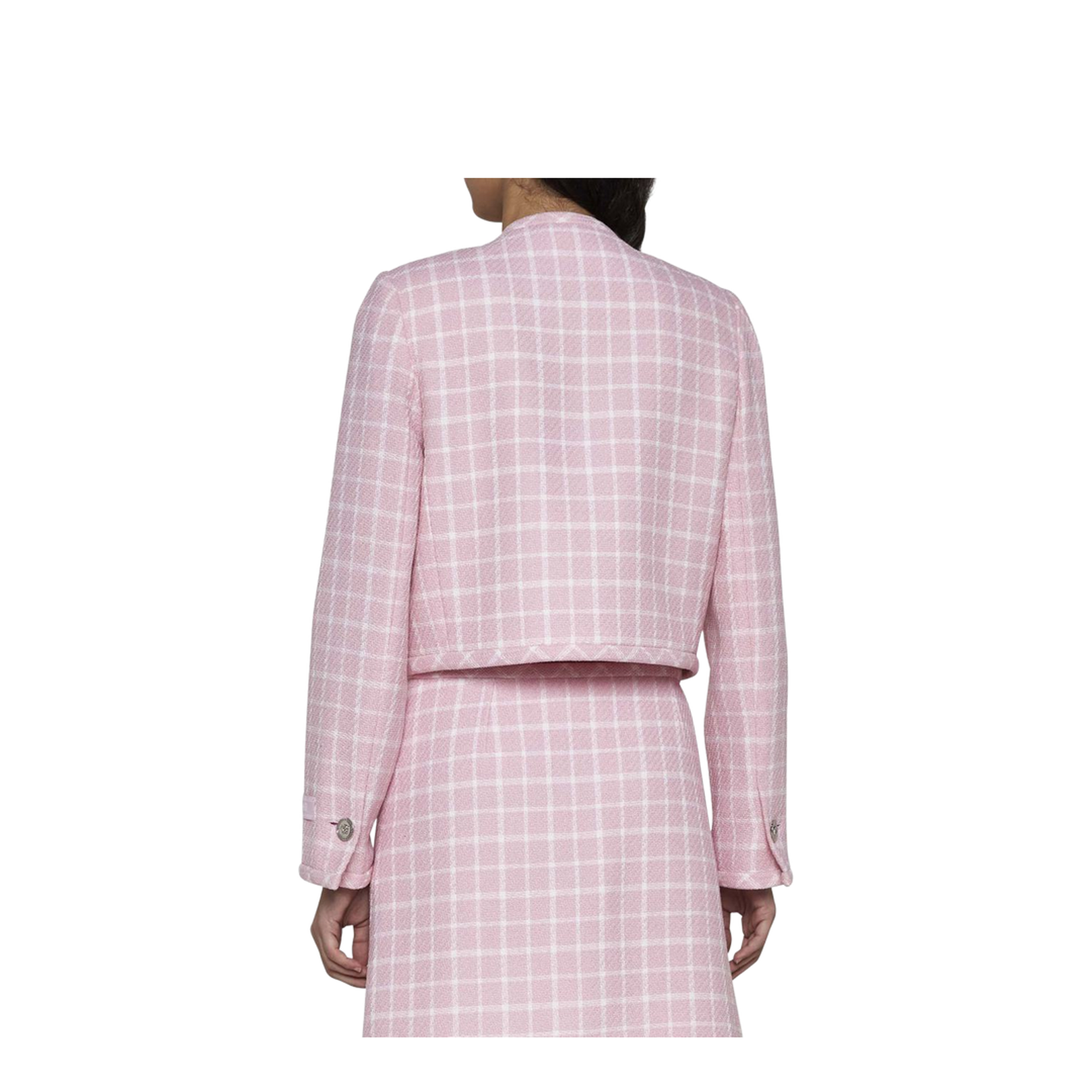 Pink Checked Tweed Jacket