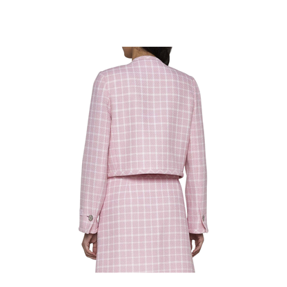 Pink Checked Tweed Jacket