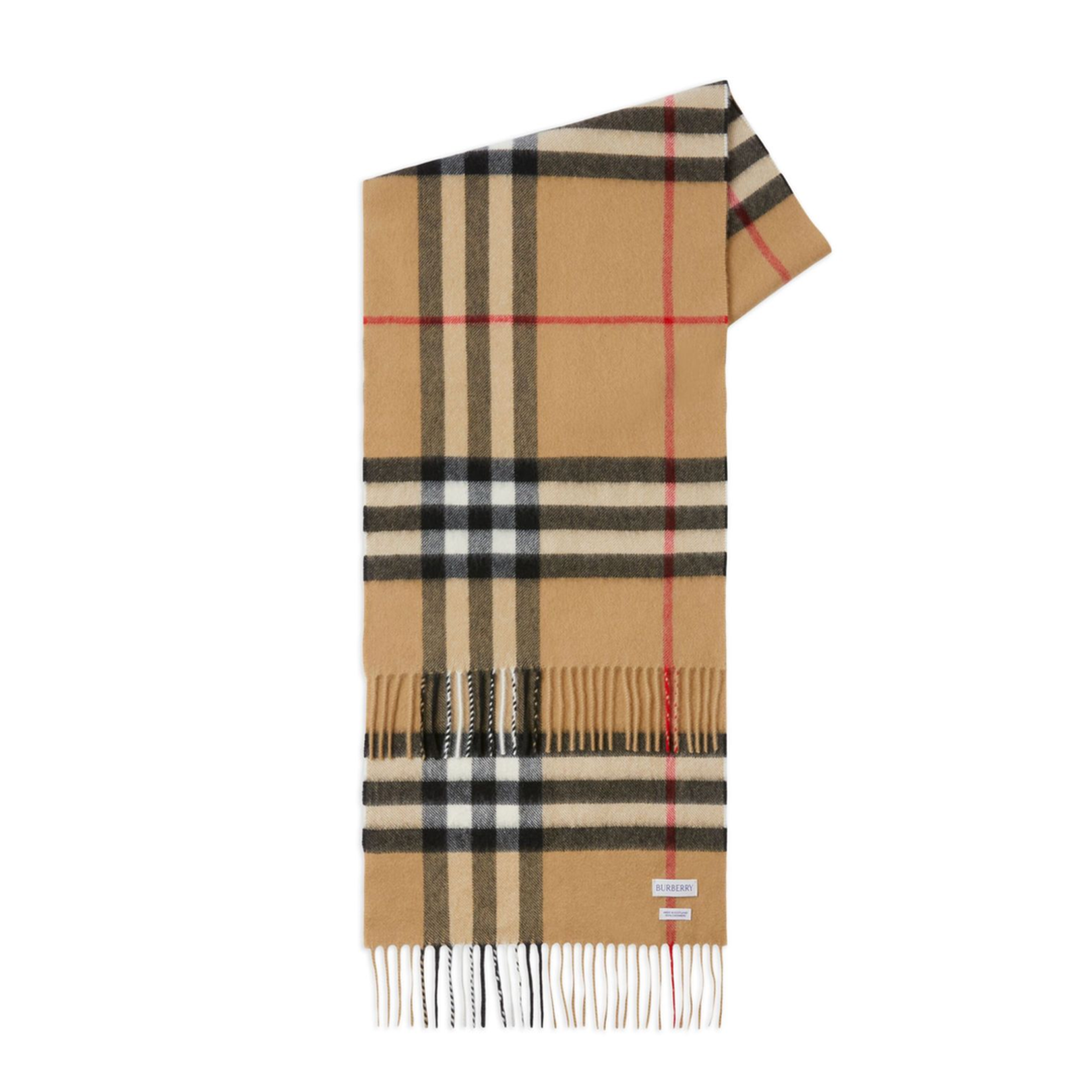 Giant Check Cashmere Scarf - Beige