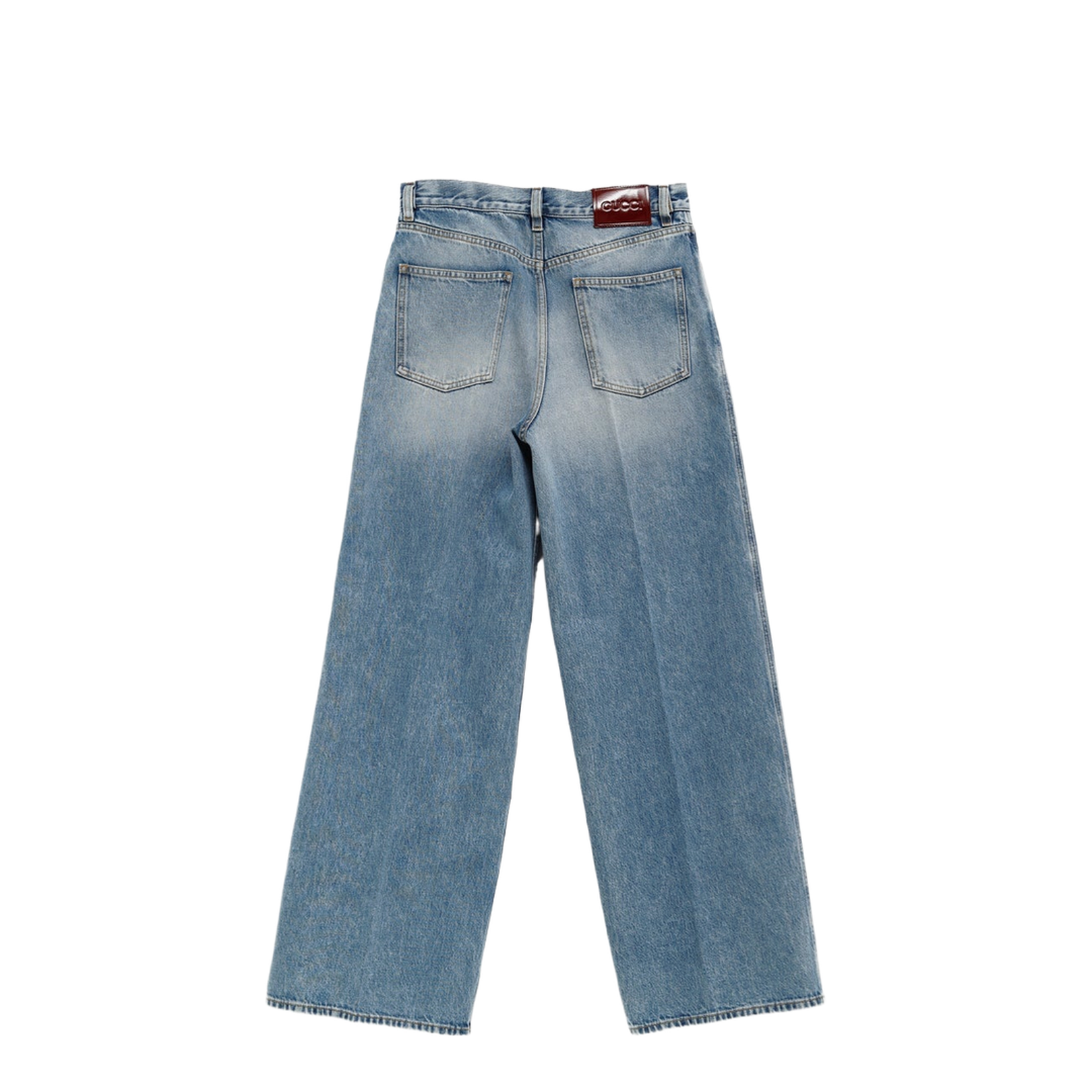 Wide Leg Denim Pants in Light Blue