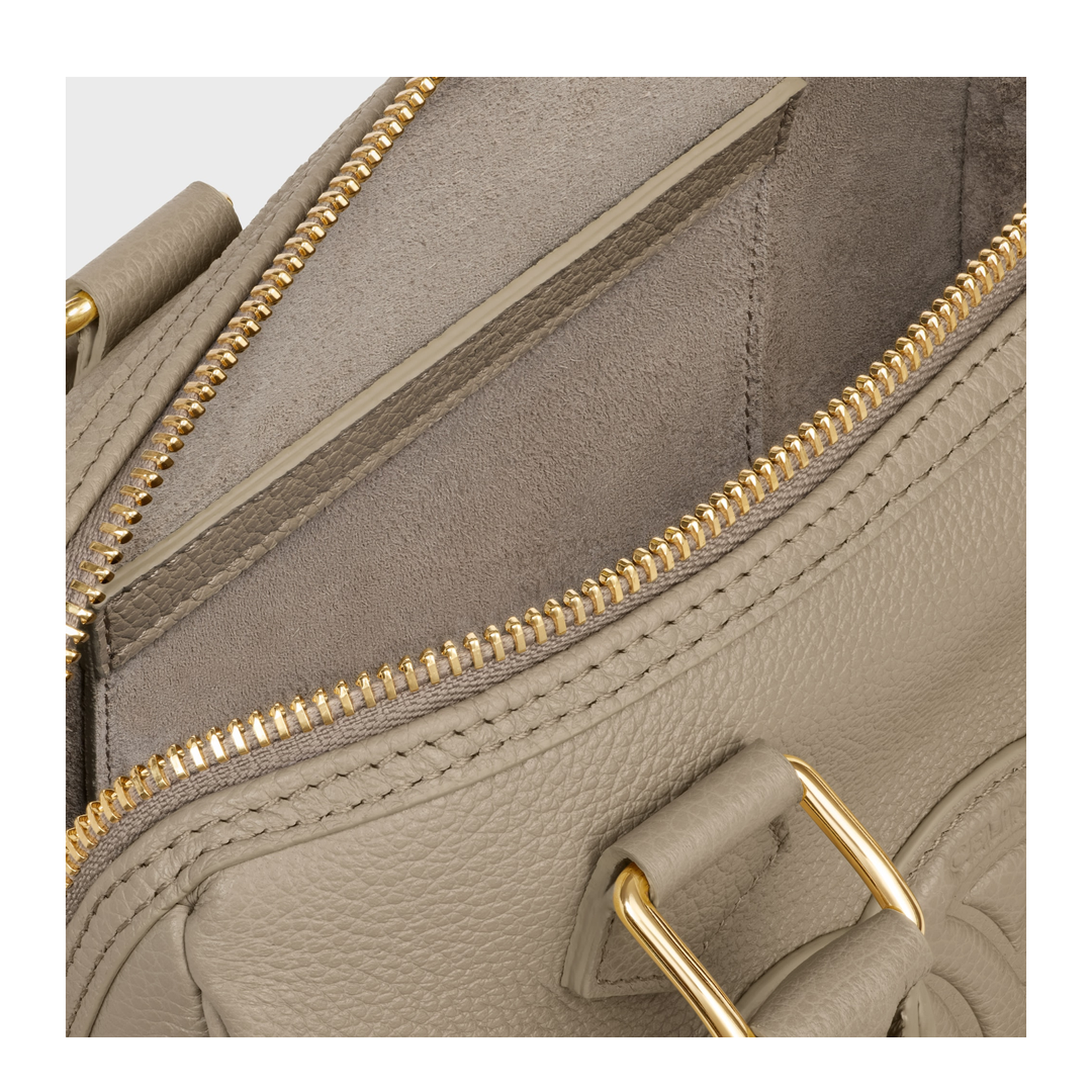 Small Boston in Grained Calfskin - Modern Taupe