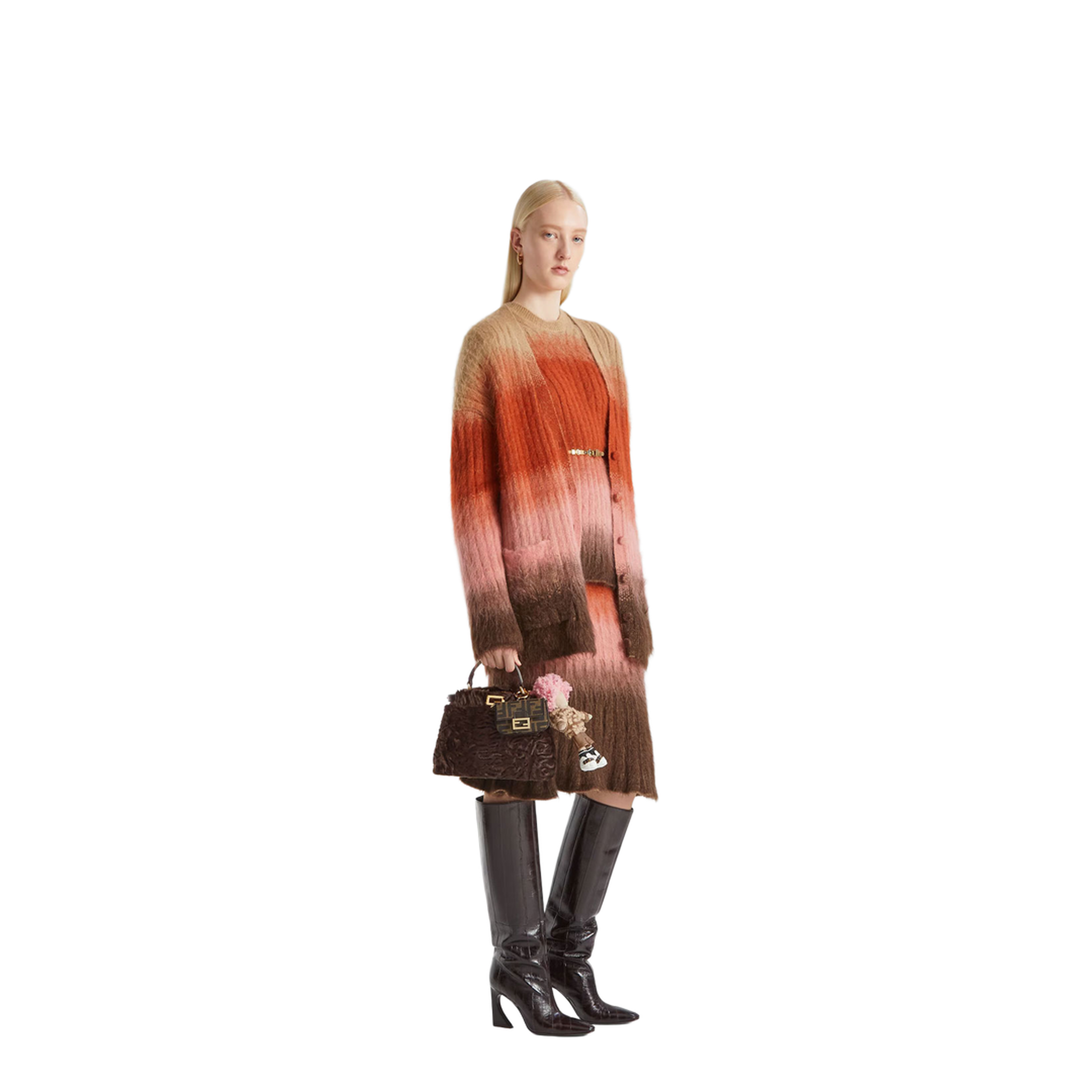 MAYFEYR - Fendi - Gradient Mohair And Wool Oversized Cardigan - FZE540AYLT