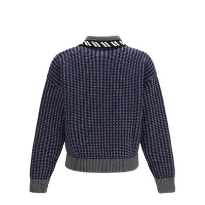 MAYFEYR - Versace - Intarsia Wool Knit Zip Cardigan - 10265451A19052