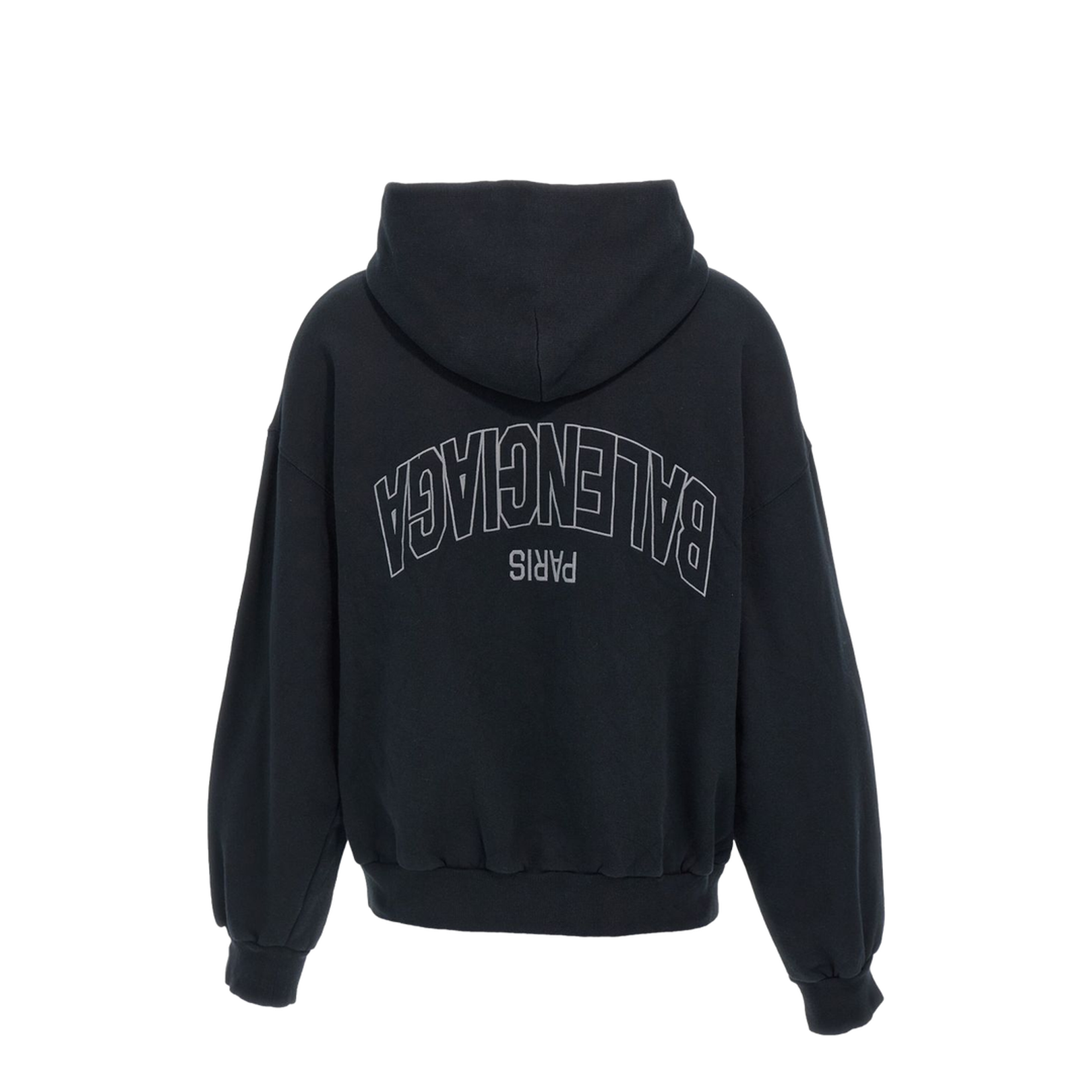 Flipped Uni Zip-Up Hoodie Regular Fit in Black Faded