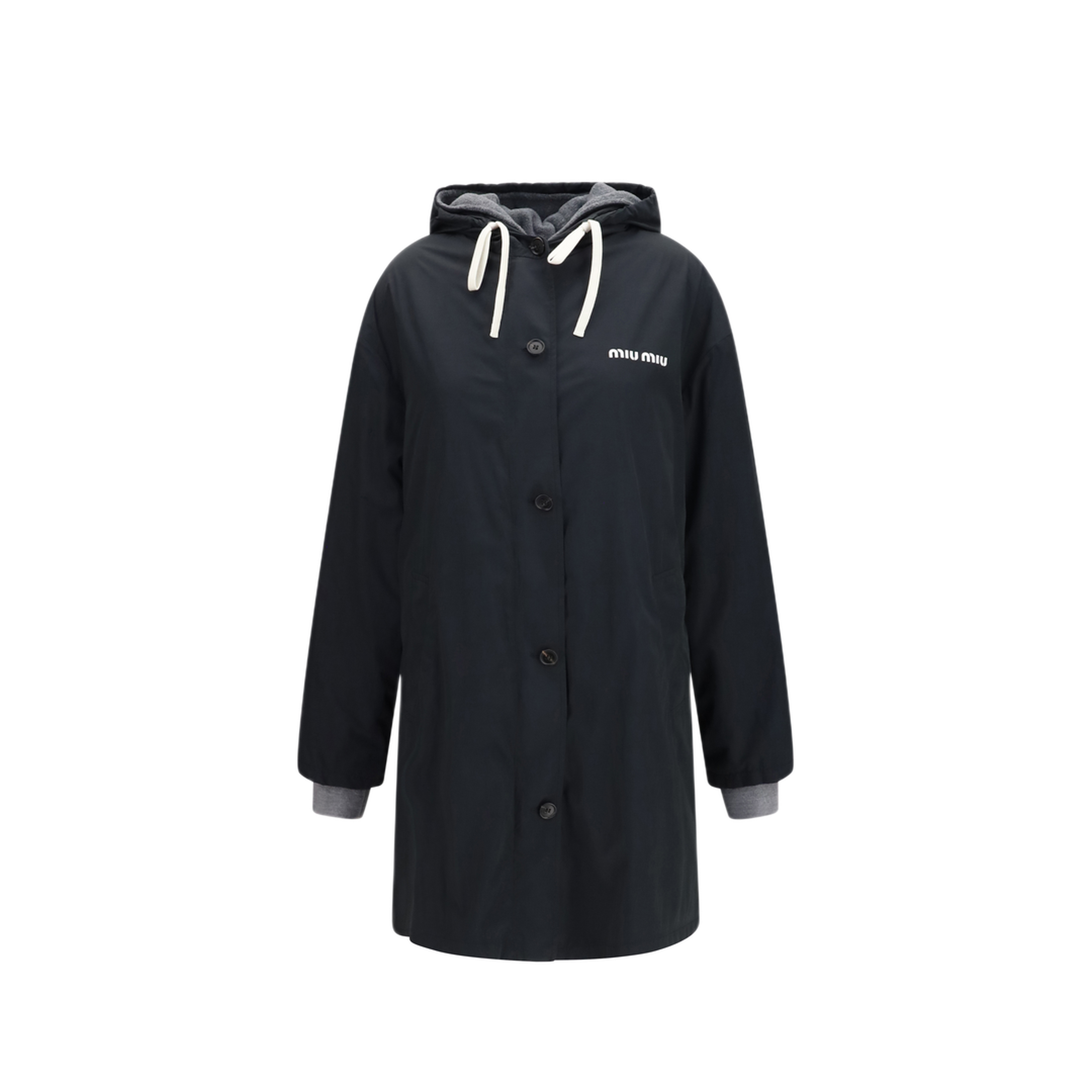 MAYFEYR - Miu Miu - Panama And Fleece Single-Breasted Peacoat - MQ0008SOOO6291