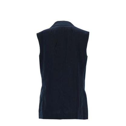 MAYFEYR - Max Mara - Double-Breasted Linen Mat Vest - 2619151013600437004