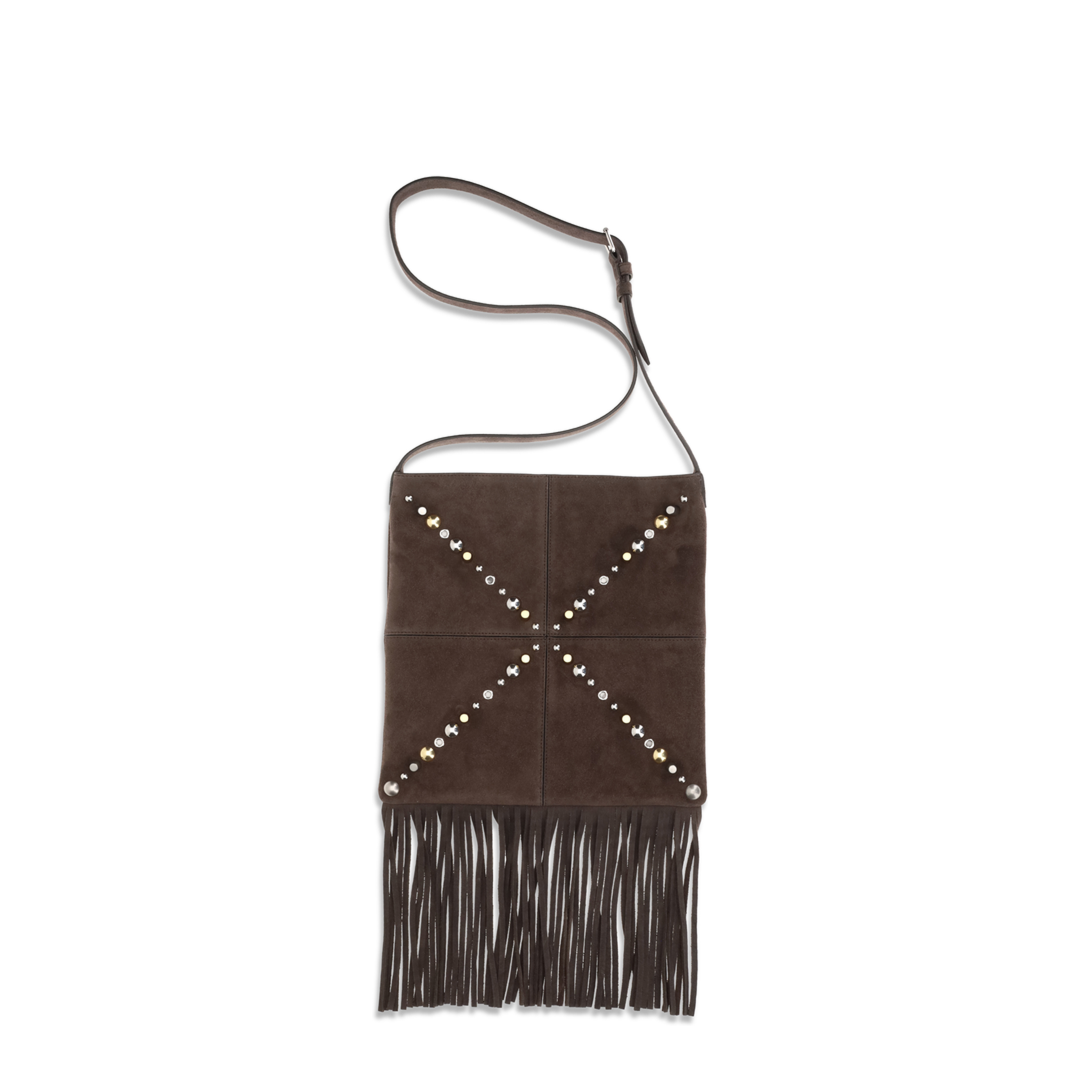 Nellcôte Calf Leather Suede Shoulder Bag - Testa di Moro