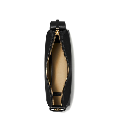 Romy Leather Shoulder Bag in Black