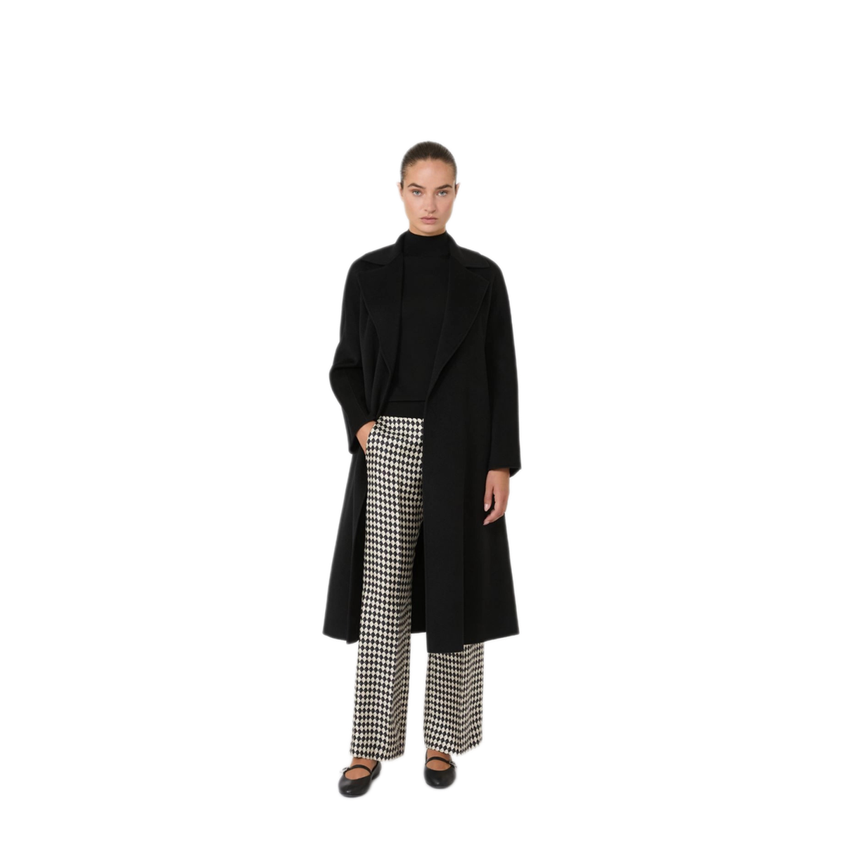 Long Robe Coat In Wool Cashmere Silk