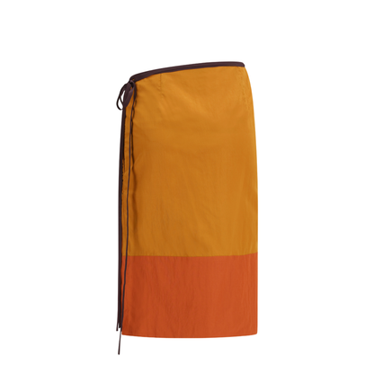MAYFEYR - Saint Laurent - Tie-Detail Colour-Block Skirt - 856970Y6J18