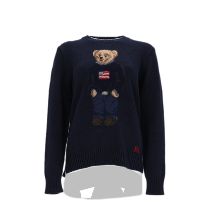 MAYFEYR - Polo Ralph Lauren - Bear Cotton Linen Sweater - 211927070001NAVYMULTI