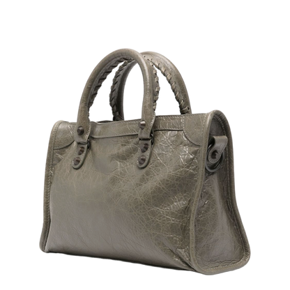 Le City Small Storico Fine-Grained Lambskin Leather Top-Handle Bag - Army Green