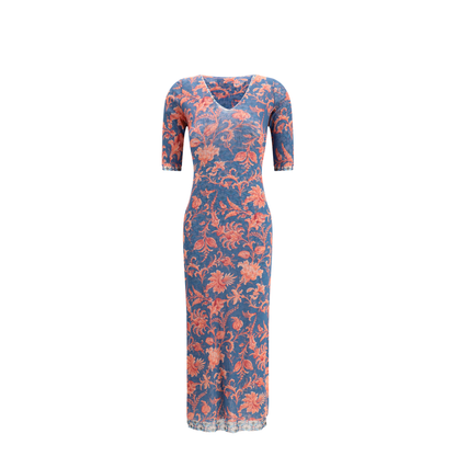MAYFEYR - Etro - Stretch Tulle Midi Dress With Floral Motif - WRHA014599SASV0