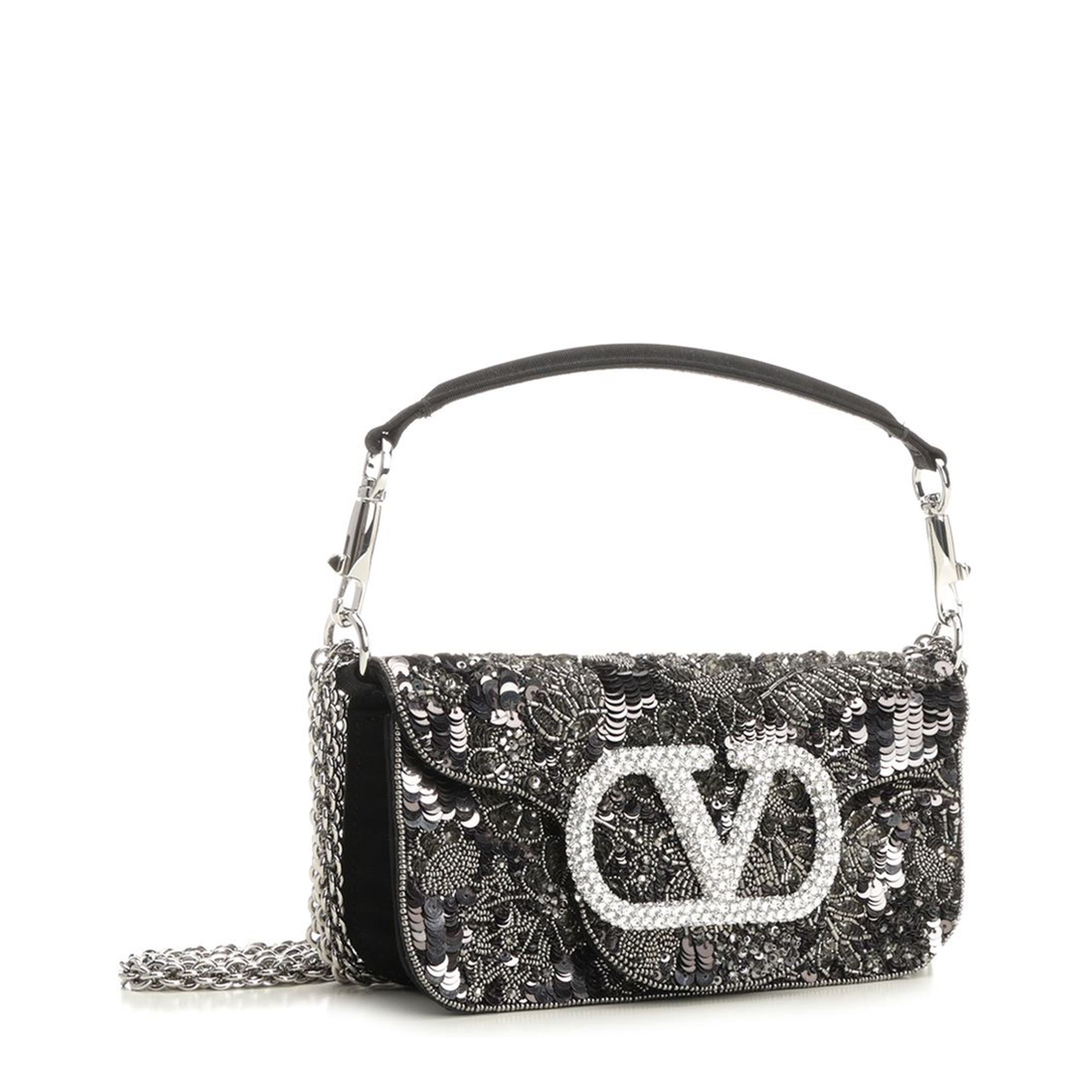 Embroidered Satin Crossbody Bag