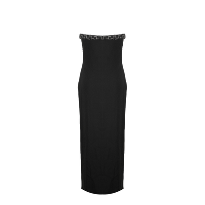 Black Stretch Viscose Long Dress