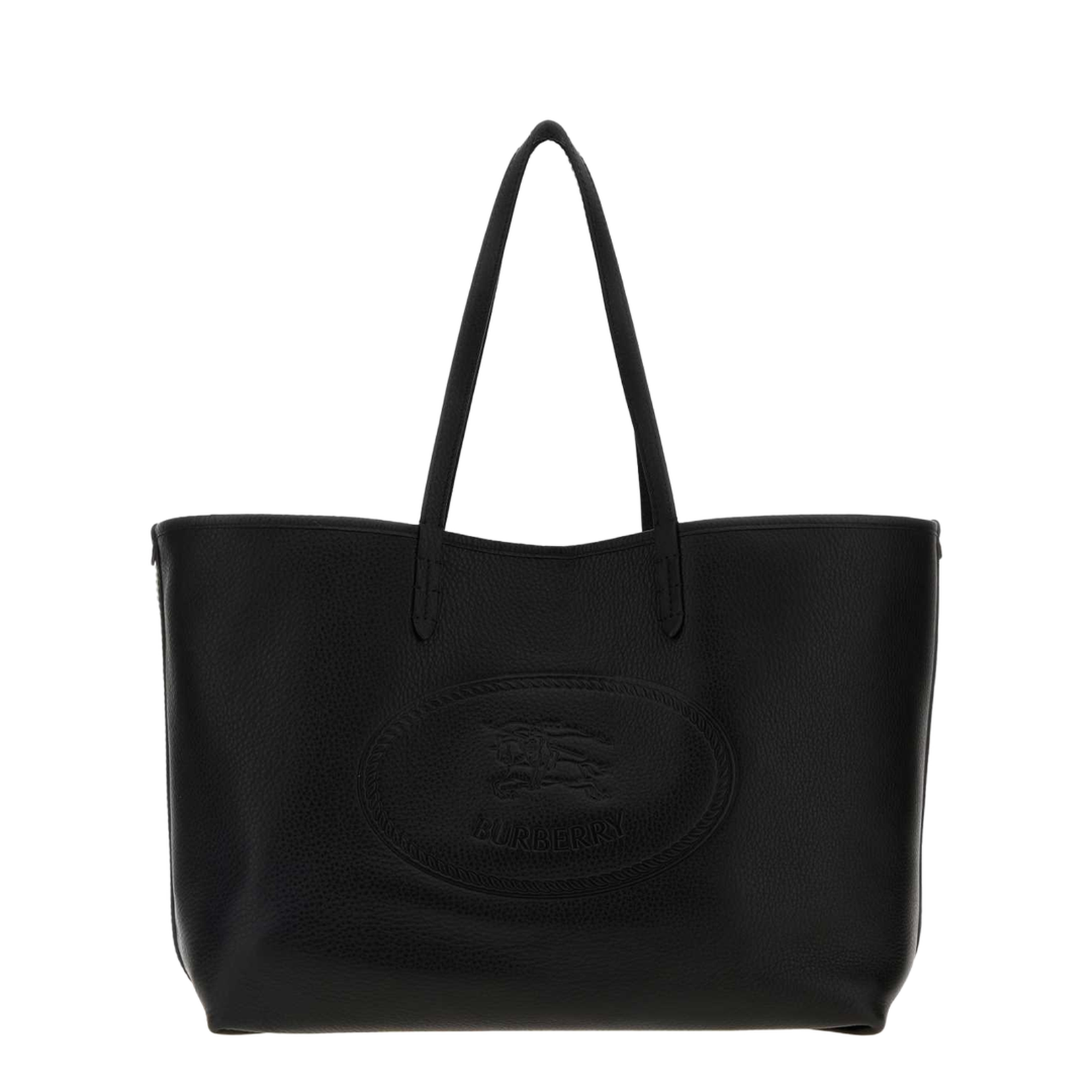 Black Leather Medium Highlands Shopping Tote Bag