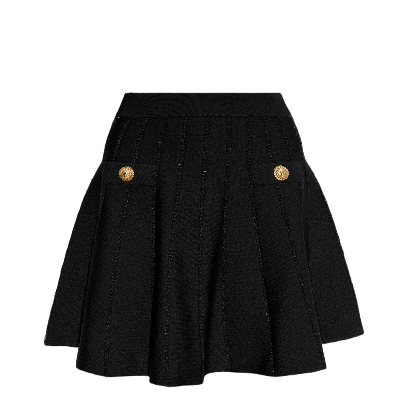 Flared Knit Skirt with Sparkly Stripes