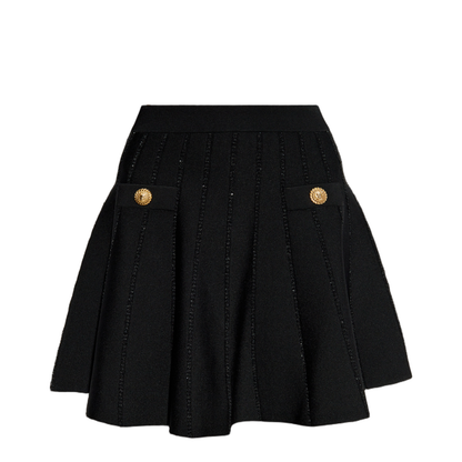 Flared Knit Skirt with Sparkly Stripes