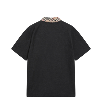 MAYFEYR - Burberry - Dark Grey Polo Shirt With Check Collar - 8133201121266A2136