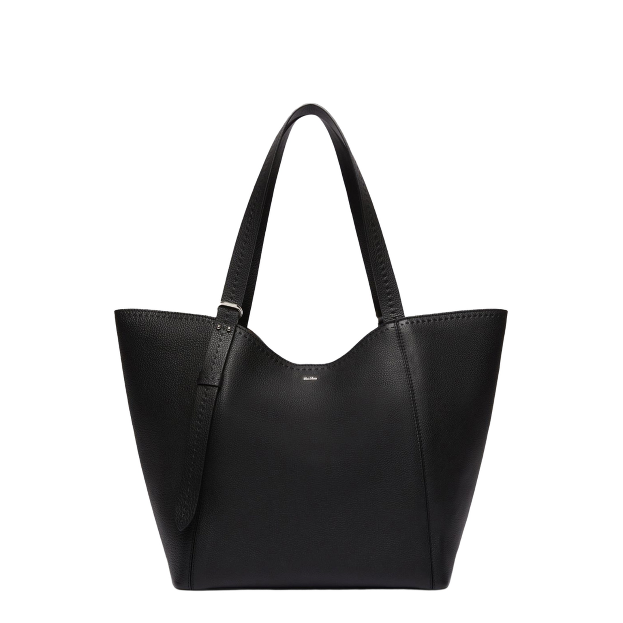Archetipo Medium Tumbled Calfskin Handbag - Black