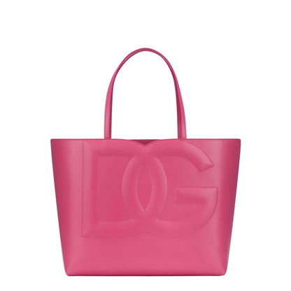 Medium Calfskin DG Logo Bag Shopper in Lilac