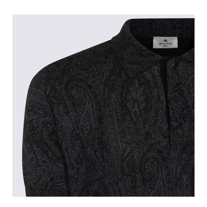 Men's Pattern Polo Shirt Blue