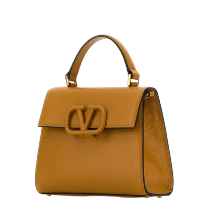 Camel Leather Small Vslung Handbag